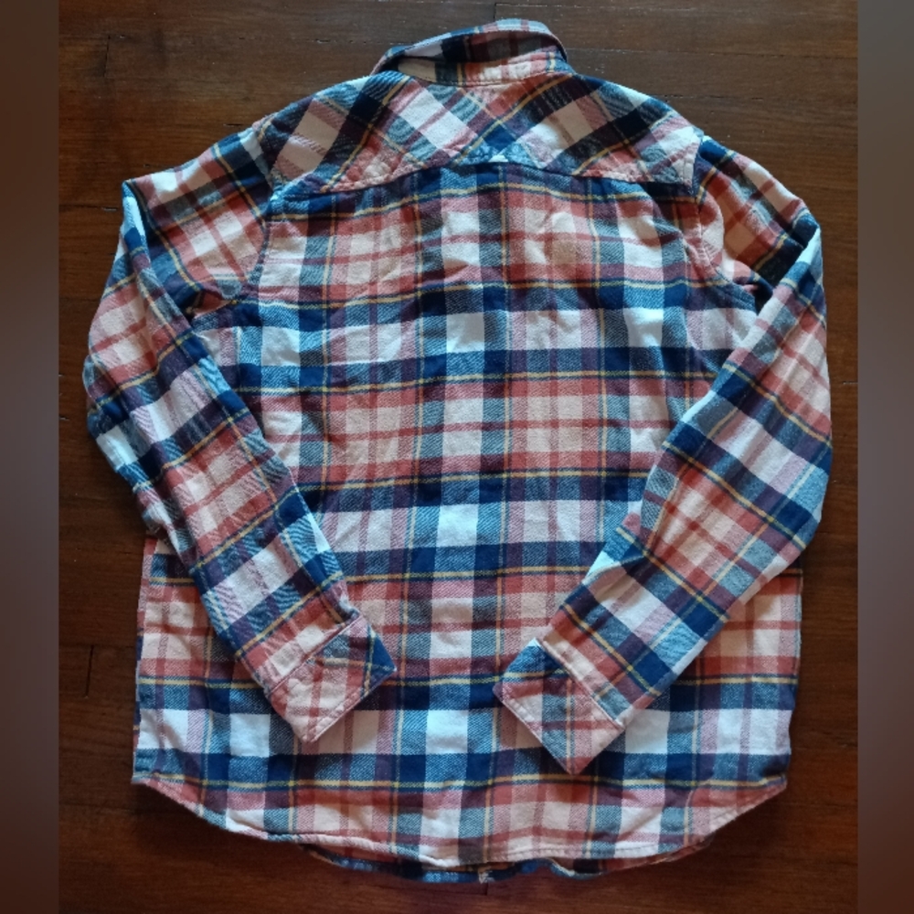 Natural Reflections Flannel Shirt Orange & Blue (women's) - Picture 2 of 2